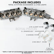 Royal Piston™ HJG Future 4 Lens Fog Light With Spot Laser Beam High Low Beam For Bike/Car/Thar/Jeep Original New Model - Royal Piston