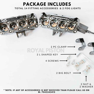 Royal Piston™  Future 4 Lens Fog Light With 130W Spot Laser Beam High Low Beam For Bike/Car/Thar/Jeep Original New Model