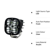 Royal Piston™ 2 in 1 High Power HJG Fog Light 120W-12V (White + Yellow) 4 LED Laser Spotlight Wide Coverage Advance Design For Bike/Car/Thar/Jeep - Royal Piston