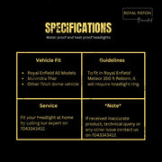 Royal Piston HJG Minus With Ring Headlight 110W: Latest 2023 CREE/Osram LED, High/Low Beam, DRL, Cool Amber Light. For Jeep/Thar (Pack of 2)