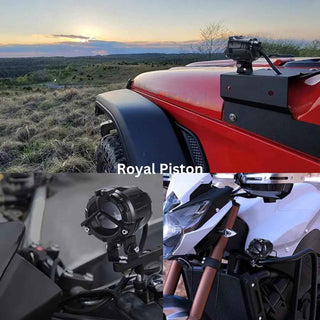 Royal Piston Original High Beam LED Fog Light | Y-Type Fog Light with Switch, 120W Flood Light with Wide Coverage | 6 Months Warranty Auxiliary Lamp, Universal Fit for Bikes, Cars, SUVs
