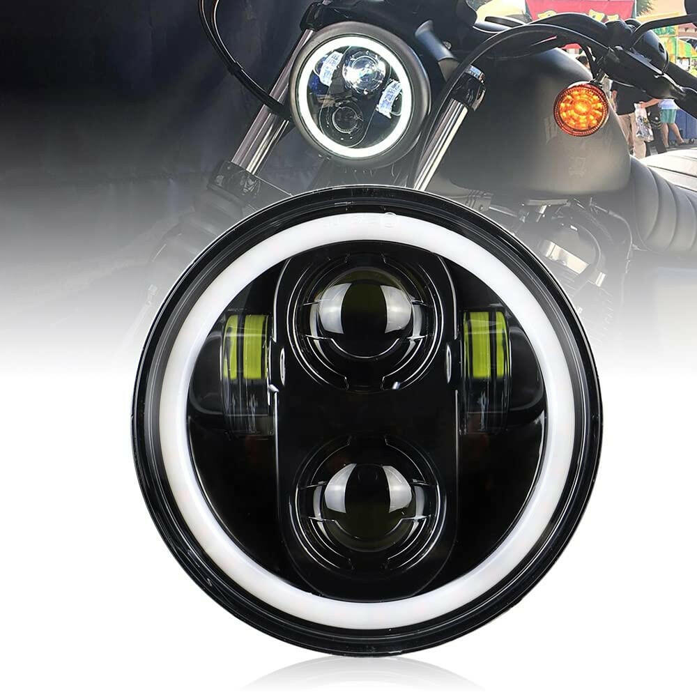 Royal Piston 5.75" HJG LED Full Ring Headlight Compatible with Bajaj Avenger, RX100, RX135