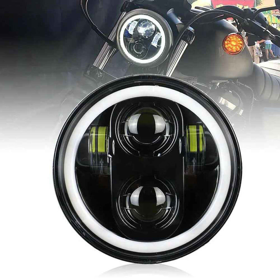 Royal Piston 5.75" LED Full Ring Headlight Compatible with Bajaj Avenger, RX100, RX135 - Royal Piston