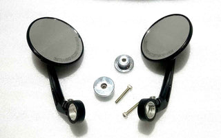 Royal Piston GT Black Side Mirrors High Definition Round Clear View 360: Wide-Angle Side Mirror Compatible With Royal Enfield Super Meteor 650cc