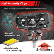 Royal Piston 3-Eye Fog Light with Switch - Mega Drive With Laser Spot Beam & Korean Led Chips Enhanced Arrival, Wider Coverage 3 Round LEDs For Bikes, Cars (6 Months Warranty)