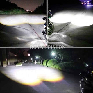 Royal Piston LED KZ30 Fog Lights: 2-in-1 White/Yellow Projector Fog Lights, Light Control, Bike/Car/Thar/Jeep, 3000 Lumens (2PC)