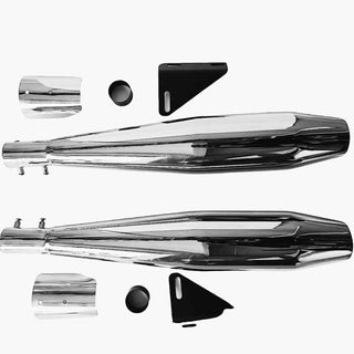 Royal Piston Growler Silencer Compatible With Royal Enfield Super Meteor 650cc Original Sound (Matte Classic Plate)