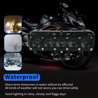 HJG 5 Lens Devil Eye LED Fog Light Red DRL Yellow/White Beam for Bike Car & SUV - Royal Piston