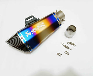 Royal Piston Universal Akrapovic Mini Silencer - The Ultimate Weapon of Sound and Style for Every Sport Bike Enthusiast (Blue)
