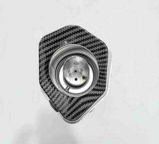 Royal Piston Universal Akrapovic Mini Silencer - The Ultimate Weapon of Sound and Style for Every Sport Bike Enthusiast (Black + Silver)
