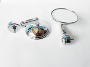 Royal Piston High Definition Round Side Mirrors Clear View 360: Wide-Angle Side Right Mirror For Maximum Visibility With Universal Fit For All Bikes