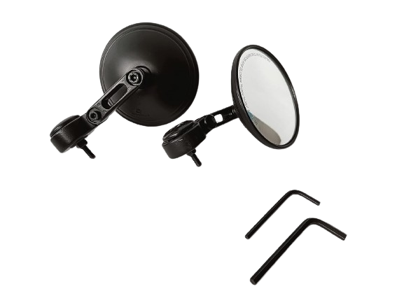 Royalpiston High Definition Round Side Mirrors Clear View 360: Wide-Angle Side Mirror For Maximum Visibility With Universal Fit For All Bikes