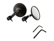 Royalpiston High Definition Round Side Mirrors Clear View 360: Wide-Angle Side Mirror For Maximum Visibility With Universal Fit For All Bikes