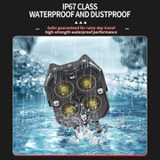 Royal Piston™ 3-in-1 HJG Fog Light: 120W-12V Red, White, Yellow! Illuminate Your Ride with 4 LED Laser Wide Light. Perfect for Bike, Car, Thar, Jeep Adventures - Royal Piston