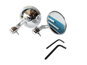 Royal Piston High Definition Round Side Mirrors Clear View 360: Wide-Angle Side Right Mirror For Maximum Visibility With Universal Fit For All Bikes