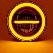 Royal Piston HJG Minus With Ring Headlight 110W: Latest 2023 CREE/Osram LED, High/Low Beam, DRL, Cool Amber Light For Royal Enfield/Jeep/Thar - Royal Piston