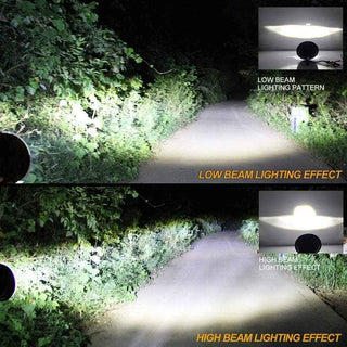 Royal Piston 7" LED Headlight: 110W OSRAM LED, Hightech Korean Chip, High Brightness, High/Low Beam, DRL, Cool Lighting. Thar, Jeep, Gypsy (2pc)!