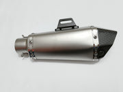 Royal Piston Universal Akrapovic Mini Silencer - The Ultimate Weapon of Sound and Style for Every Sport Bike Enthusiast (Silver)