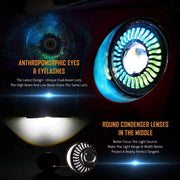 Royal Piston 7 Inch RGB LED Headlight | 75-120W CREE/Osram | Multicolor Compatible with Royal Enfield, Jeep, Thar, Gypsy
