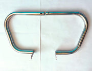 Royal Piston Trapezium Leg Guard: Heavy Duty, Stylish Crash Guard, Engine Protection. Compatible with Royal Classic Reborn & Meteor 350 (Chrome)!