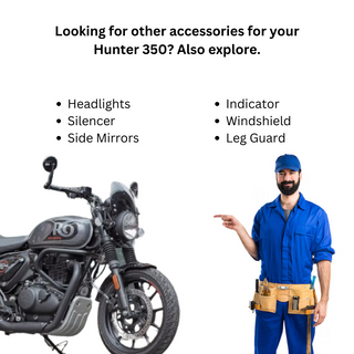 Guardian Gear: Royal Enfield Hunter 350cc Complete Black Accessories Combo - Elevate Style and Safety for Your Trusty Beast! (Full Kit)