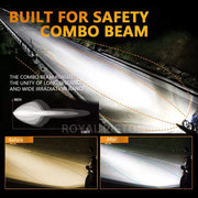 Royal Piston™ HJG Flashing Fog Lights - Your All-in-One Lighting! 3-in-1 Spot & Flood with Laser in Yellow + White + Red. For Bike/Car/Thar/Jeep, 2pc