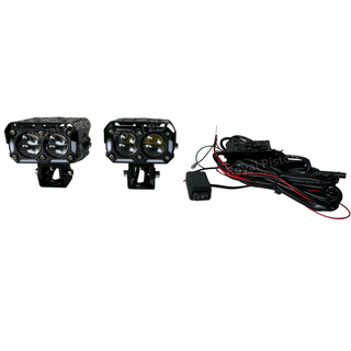 Royal Piston LED Fog Light For Bike | 120W Devil Eye Powerful Flood Lamp | August 2024 Edition with Full Harness Kit & Switch | Fog Lamp for Bike/Car/Jeep (Wider Throw) (2 Lens)