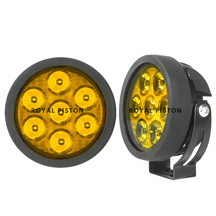 Royal Piston HJG New High Power 70W LED Fog Lights for Bikes, Cars & Jeeps - Improved Visibility in Fog, Rain & Snow With Flashing Wiring Harness