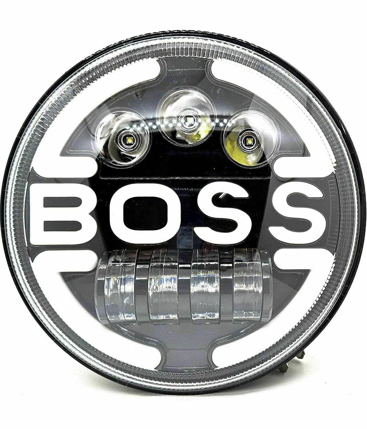 Royal Piston LED Boss Headlight 7inch: 110W OSRAM LED, Korean Chip, High Brightness, High/Low Beam, DRL, Cool Lighting. For Thar, Jeep, Gypsy (1pc)