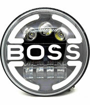 Royal Piston LED Boss Headlight 7inch: 110W OSRAM LED, Korean Chip, High Brightness, High/Low Beam, DRL, Cool Lighting. For Thar, Jeep, Gypsy (1pc) - Royal Piston