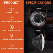 Royal Piston 7 Inch RGB LED Headlight | 75-120W CREE/Osram | Multicolor Compatible with Royal Enfield, Jeep, Thar, Gypsy