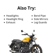 Cosmic Elegance: Royal Enfield Meteor 350cc Complete Accessories Combo in Celestial Black (Full Kit)