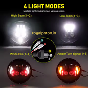 Royal Piston Big Monster Eye LED Headlight for Royal Enfield and Thar | Effective Lighting Features for Adventurers