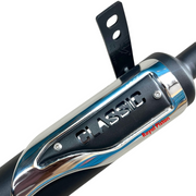 Royal Piston Classic Exhaust Silencer for BS3/BS4/BS6 – Chrome Finish, High-Performance Sound for Royal Enfield