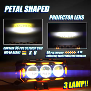 Royal Piston LED Fog Light For Bike | 120W Devil Eye Powerful Flood Lamp | With Full Harness Kit & Waterproof | Fog Lamp for Bike/Car/Jeep (Wider Throw)