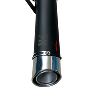 Royal Piston HK Bullet Jet Black Silencer for Royal Enfield – Free-Flow Exhaust | Dual-Tone Chrome Tips | Heat-Resistant Matte Finish | Deep Thump Sound | Direct Bolt-On Fit