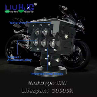 Royal Piston HJG 6 Eye LED Motorcycle Auxiliary Light with DRL & Fog Lights - High-Performance Driving Lights