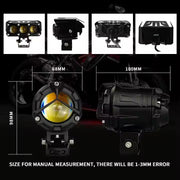 Royal Piston LIUHJG 3-in-1 High Beam LED Fog Light | Y-Type Fog Light, 120W (White + Yellow + Red) | Flood Light with Wide Coverage | Auxiliary Lamp, Universal Fit for Bikes, Cars, SUVs