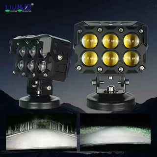 Royal Piston HJG 6 Eye LED Motorcycle Auxiliary Light with DRL & Fog Lights - High-Performance Driving Lights
