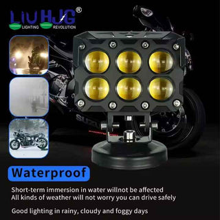 Royal Piston HJG 6 Eye LED Motorcycle Auxiliary Light with DRL & Fog Lights - High-Performance Driving Lights