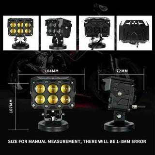 Royal Piston HJG 6 Eye LED Motorcycle Auxiliary Light with DRL & Fog Lights - High-Performance Driving Lights