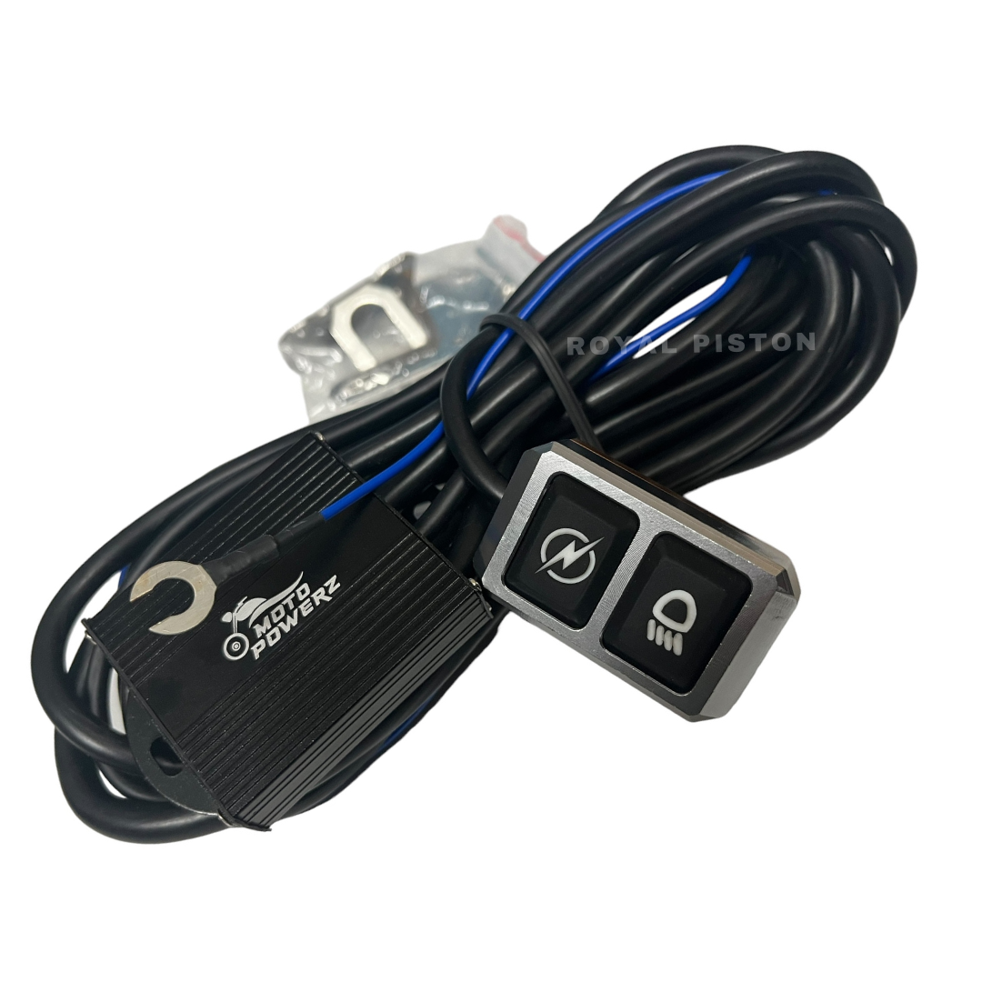 Royal Piston  Wiring Harness For White & Yellow With Flashing Blaster For Motorcycle Light Control
