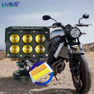 Royal Piston HJG 6 Eye LED Motorcycle Auxiliary Light with DRL & Fog Lights - High-Performance Driving Lights