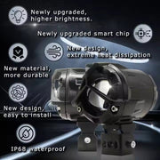 Royal Piston 3-in-1 High Beam LED Fog Light | Y-Type Fog Light, 120W (White + Yellow + Red) | Flood Light with Wide Coverage | Advanced Design Auxiliary Lamp, Universal Fit for Bikes, Cars, SUVs