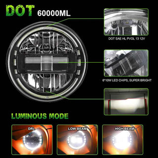 Royal Piston Original King Kong 120W Thar LED Headlight 12V With Powerful Beam Daymaker Pack of 2