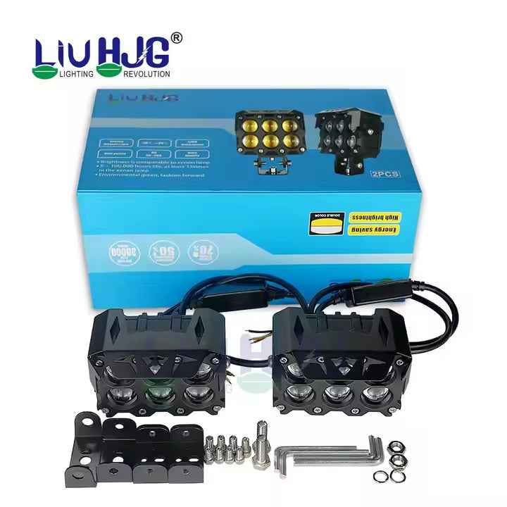 Royal Piston HJG 6 Eye LED Motorcycle Auxiliary Light with DRL & Fog Lights - High-Performance Driving Lights
