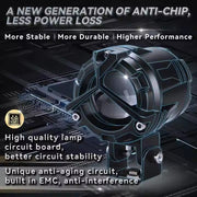 Royal Piston 3-in-1 High Beam LED Fog Light | Y-Type Fog Light, 120W (White + Yellow + Red) | Flood Light with Wide Coverage | Advanced Design Auxiliary Lamp, Universal Fit for Bikes, Cars, SUVs