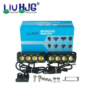 HJG Future 4 Lens Fog Light Dual Color Laser Beam High/Low for Bike, Car & SUV