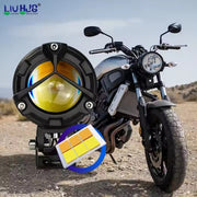 Royal Piston LIUHJG 3-in-1 High Beam LED Fog Light | Y-Type Fog Light, 120W (White + Yellow + Red) | Flood Light with Wide Coverage | Auxiliary Lamp, Universal Fit for Bikes, Cars, SUVs