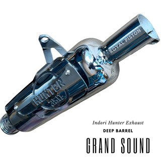 Exhaust Compatible with Royal Enfield Hunter 350 Chrome Stainless Steel & Authentic Sound - Royal Piston